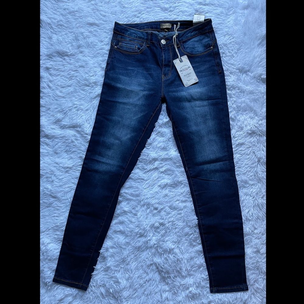 Original Raw Size 9 Darkish Blue Jeans